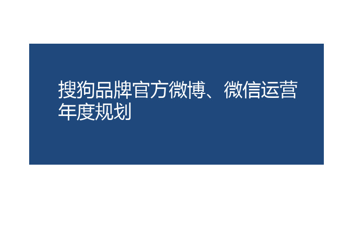 2015 搜狗官方微博微信年度运营策略方案