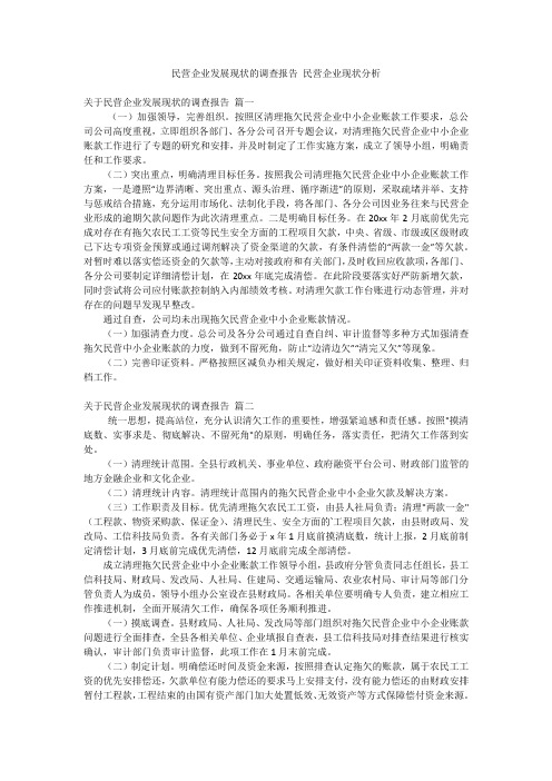 民营企业发展现状的调查报告 民营企业现状分析