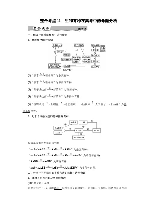 高考生物二轮复习生命系统的遗传、变异、进化整合考点生物育种在高考中的命题分析