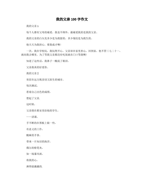 我的父亲100字作文