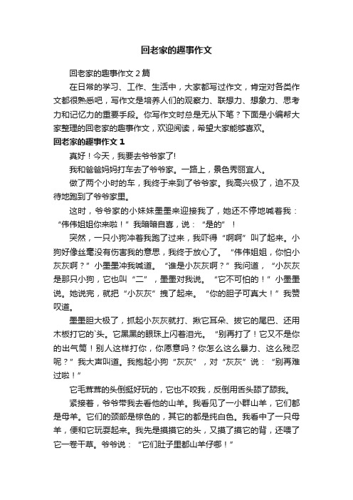 回老家的趣事作文2篇