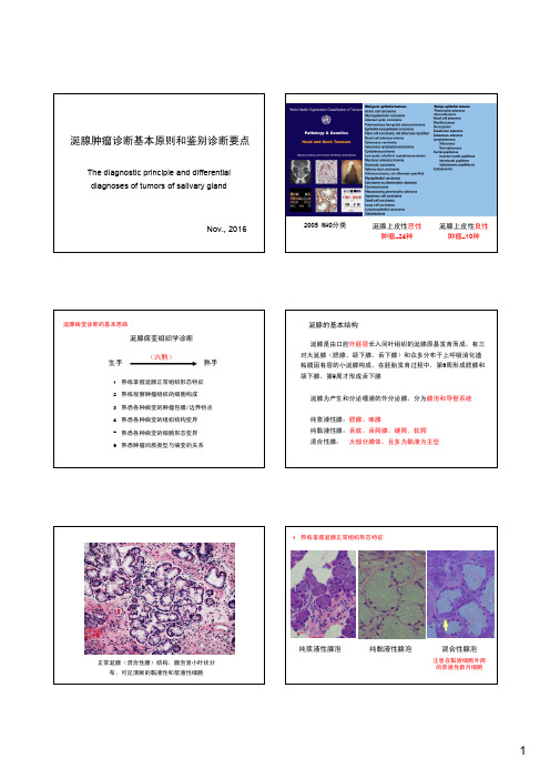 最新精品医学研究汇报-涎腺肿瘤诊断基本原则和鉴别诊断要点