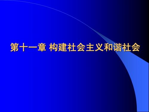 第十一章构建社会主义和谐社会