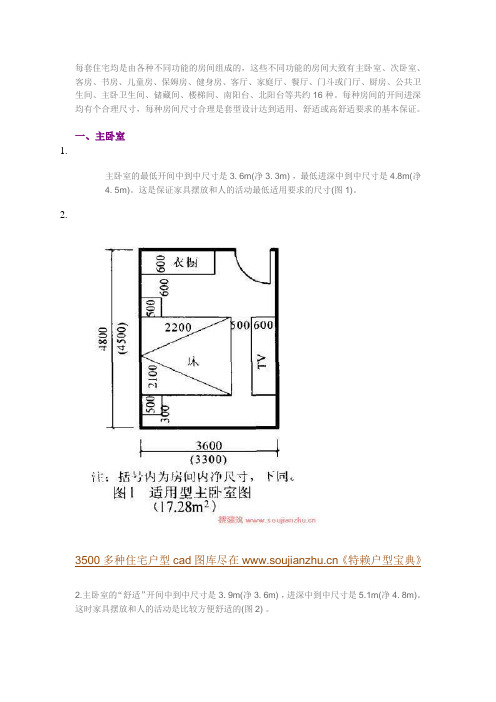 16种住宅空间的合理尺寸