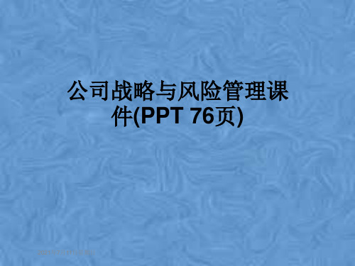 公司战略与风险管理课件(PPT 76页)