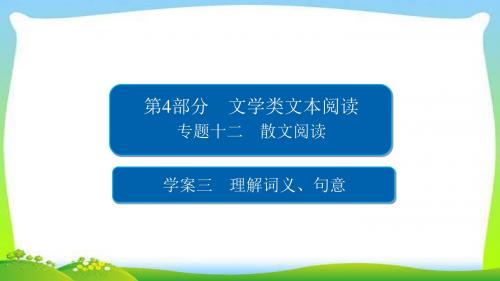 高考语文总复习专题十二散文阅读理解词义、句意完美