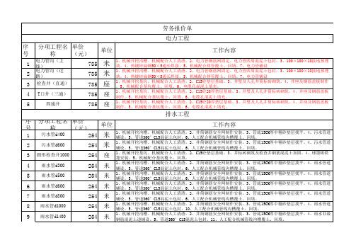 劳务报价单