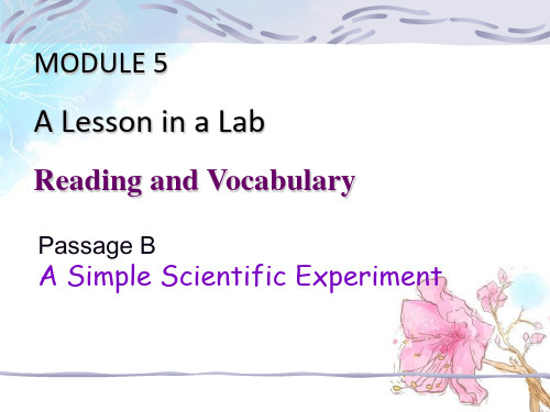 必修一MODULE 5 A Lesson in a Lab Reading and Vocabula