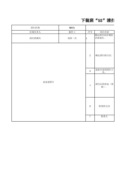 5s清扫基准书