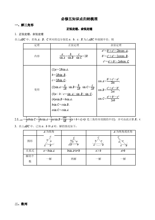 必修5知识点梳理