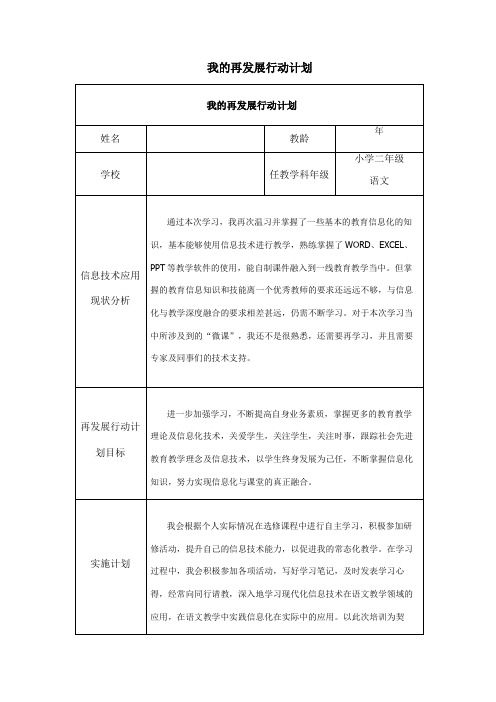 我的再发展行动计划