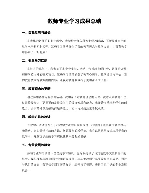 教师专业学习成果总结