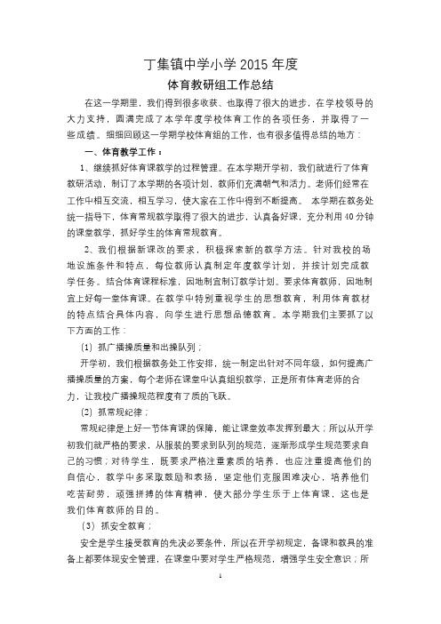 2016小学体育教研组工作总结