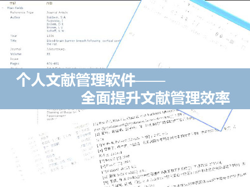 个人文献管理软件介绍