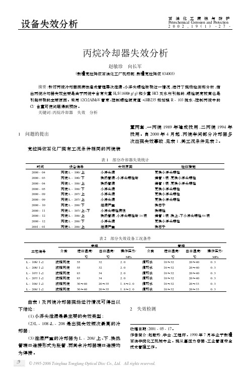 丙烷冷却器失效分析