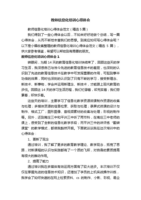 教师信息化培训心得体会范文（精选5篇）