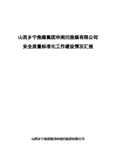 质量标准化汇报材料