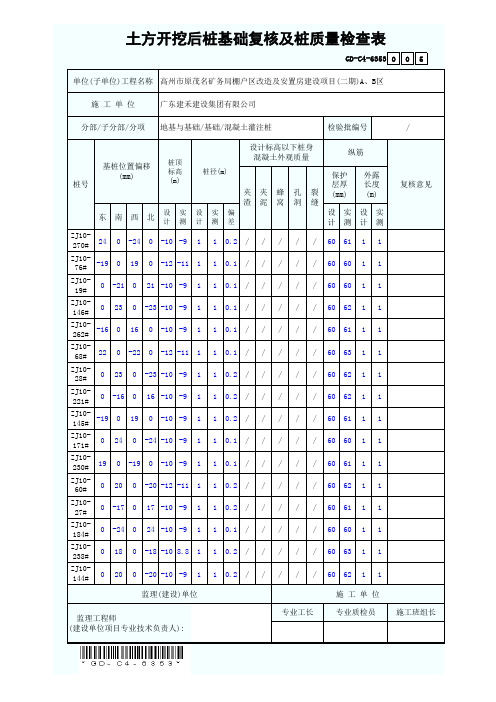 土方开挖后桩基础复核及桩质量检查C4-6353