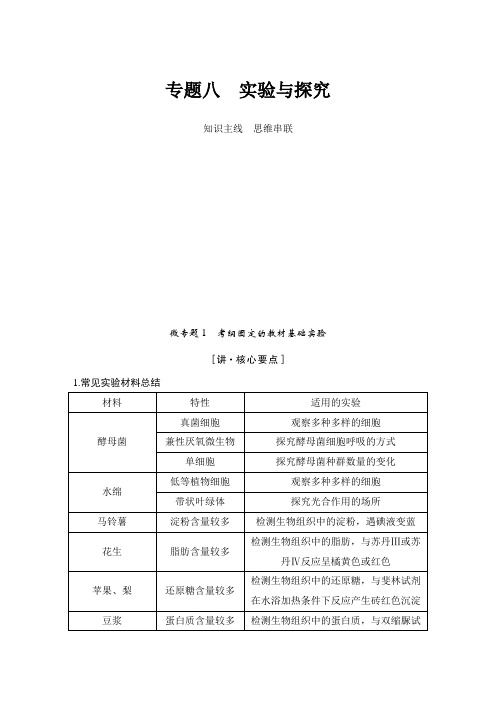 archivetemp专题八 实验与探究 学生版