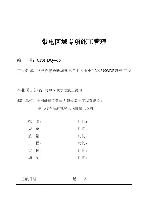 带电区域施工方案