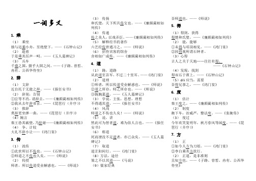 山东春考语文文言文一词多义整理