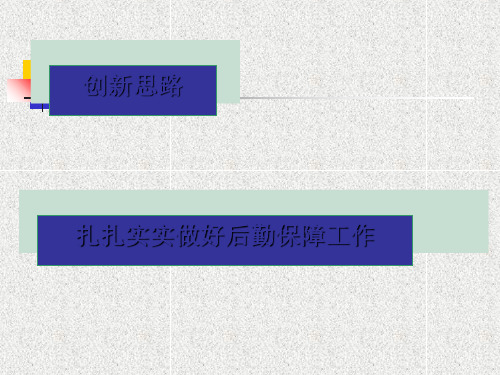 创新思路扎扎实实做好后勤保障工作(PPT 33张)