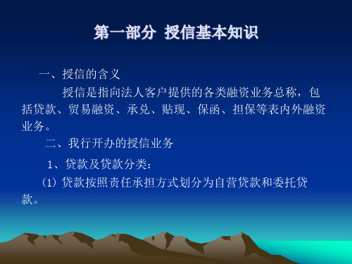 XX银行客户经理信贷业务入行培训课件