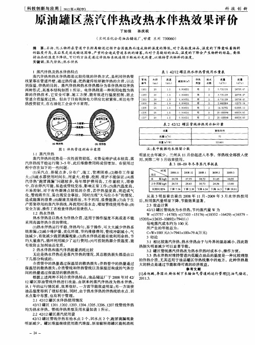 原油罐区蒸汽伴热改热水伴热效果评价