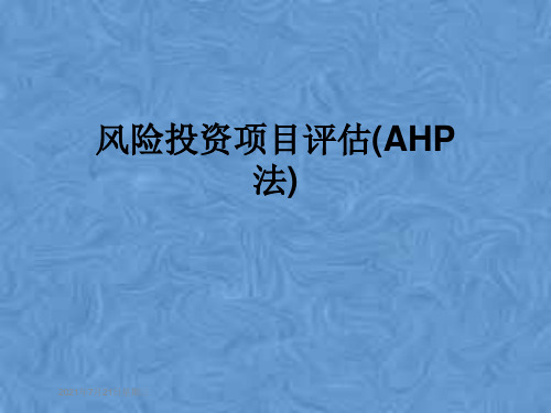 风险投资项目评估(AHP法)