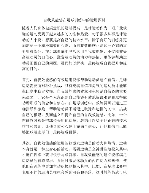 自我效能感在足球训练中的运用探讨