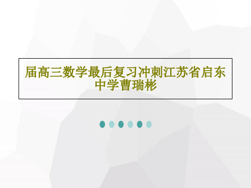 届高三数学最后复习冲刺江苏省启东中学曹瑞彬34页文档