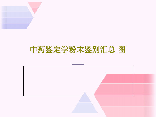 中药鉴定学粉末鉴别汇总 图115页PPT