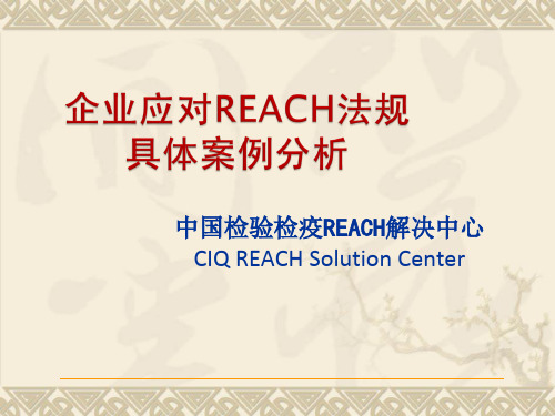 企业应对REACH法规具体案例分析