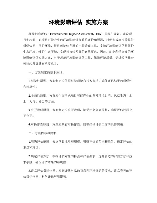 环境影响评估 实施方案