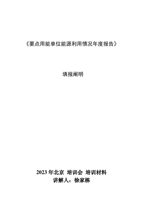 重点用能单位能源利用状况年度报告