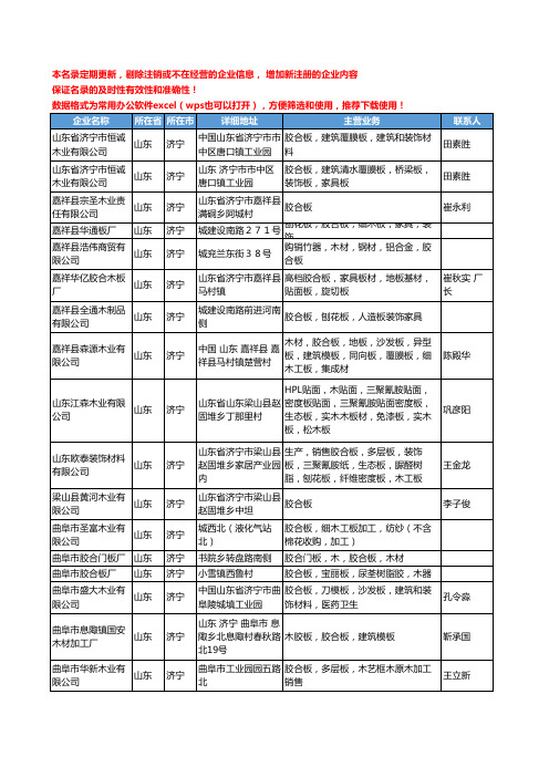 2020新版山东省济宁胶合板工商企业公司名录名单黄页大全56家