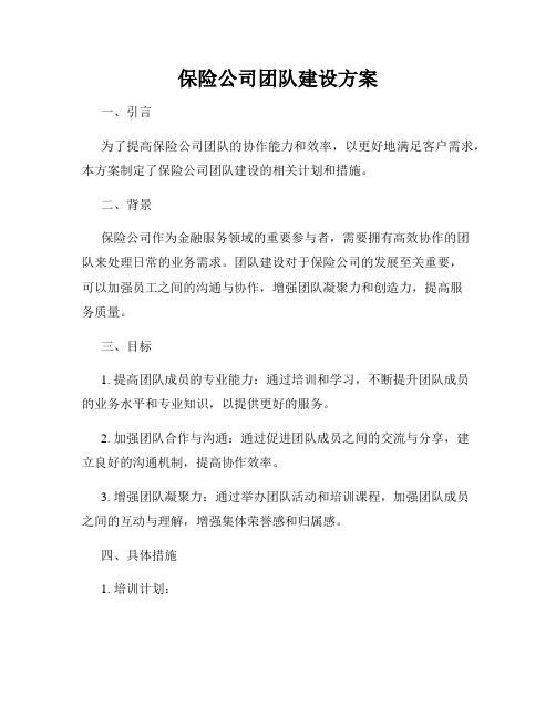 保险公司团队建设方案