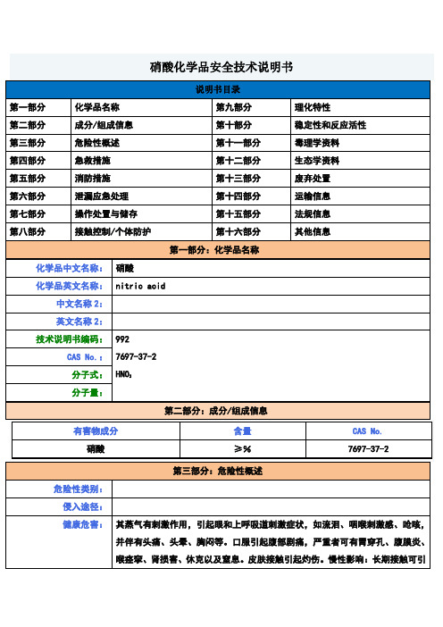 硝酸安全使用说明书