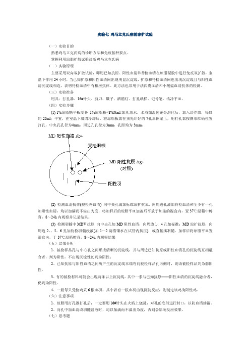 实验七鸡马立克氏病的琼扩试验