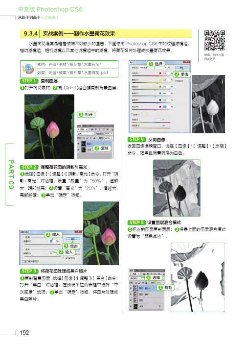 实战案例——制作水墨荷花效果_中文版Photoshop CS6从新手到高手 全彩版_[共2页]