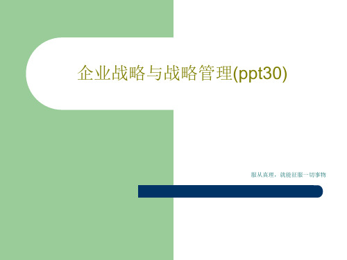 企业战略与战略管理(ppt30)共32页文档