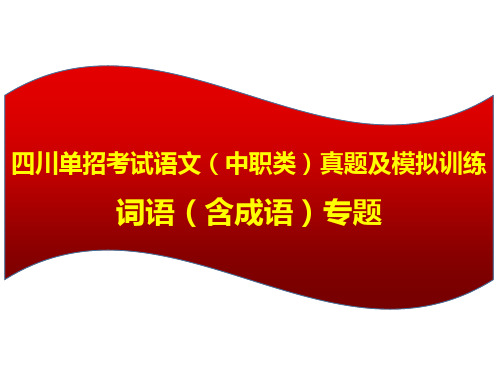 2022年四川单招考试语文(中职类)历年真题及模拟训练：词语(含成语)专题