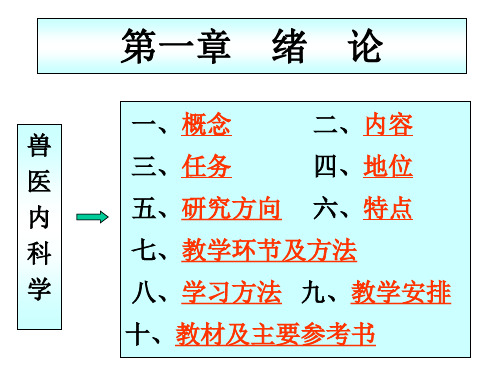 兽医内科学 第一章  绪论