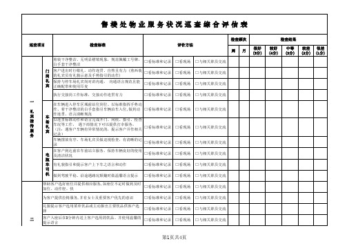 售楼处物管检查评估表(月度)0619版