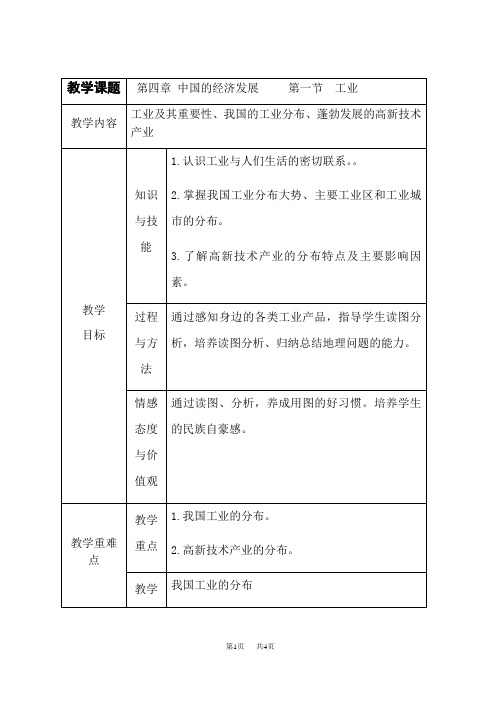 人教版八年级上册地理第四章  工业