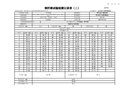 钢纤维试验报告