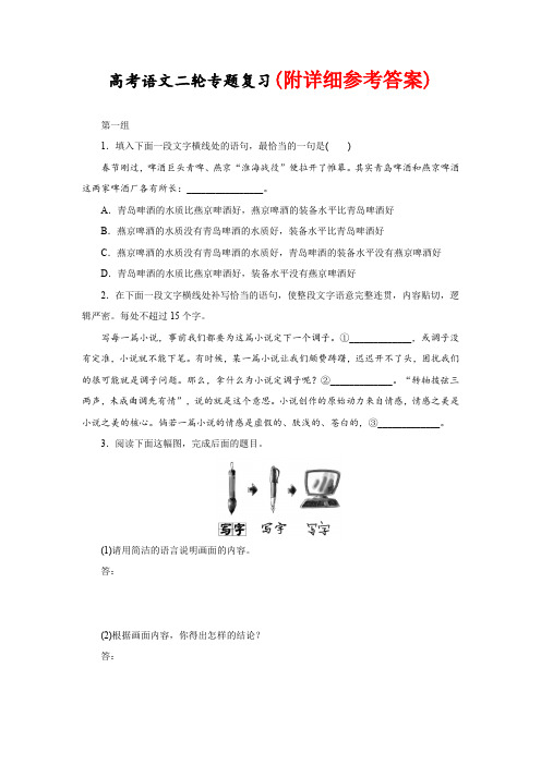 高考语文二轮专题复习语言表达和运用