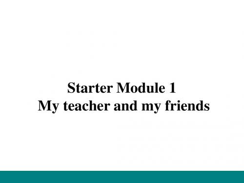 外研版七年级英语上册Starter Module 1 Unit 1