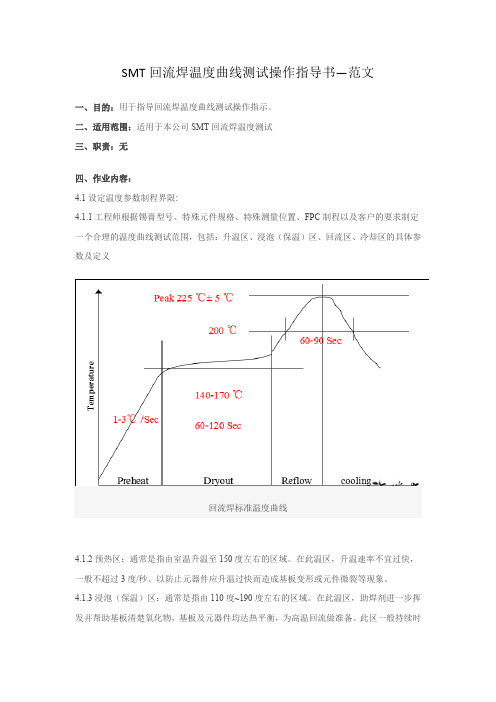 SMT回流焊温度曲线测试操作指导书—范文