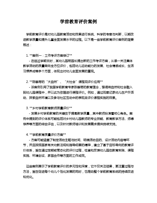 学前教育评价案例